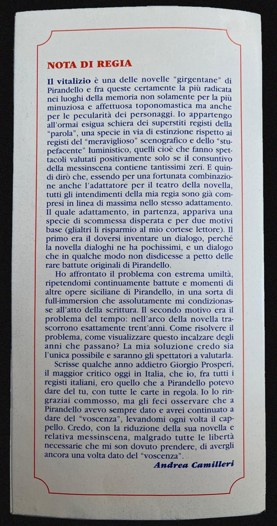 Programma di sala