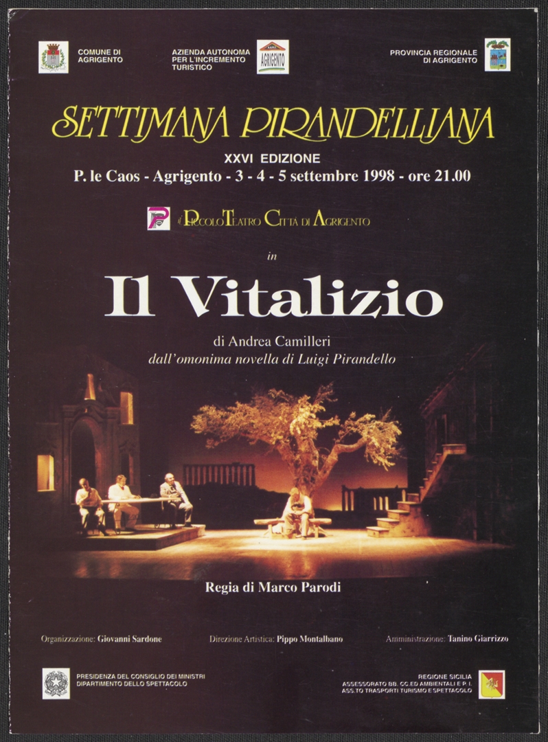 Programma della XXVI Settimana pirandelliana 1998